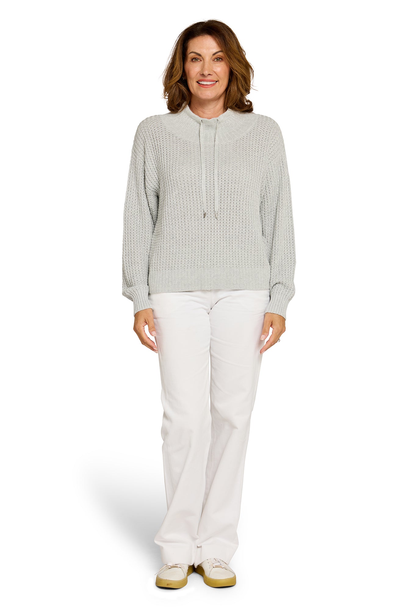 Sparkle Mock Neck in Fog