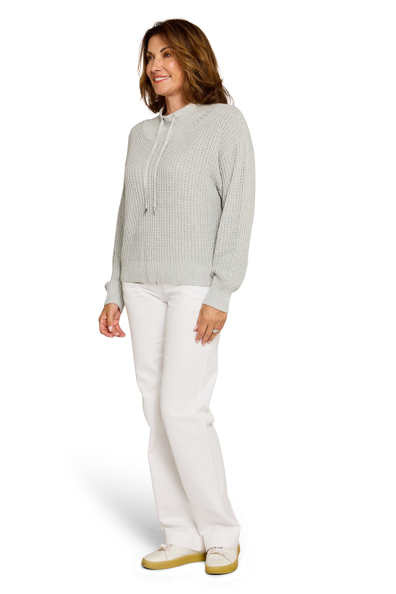Sparkle Mock Neck in Fog