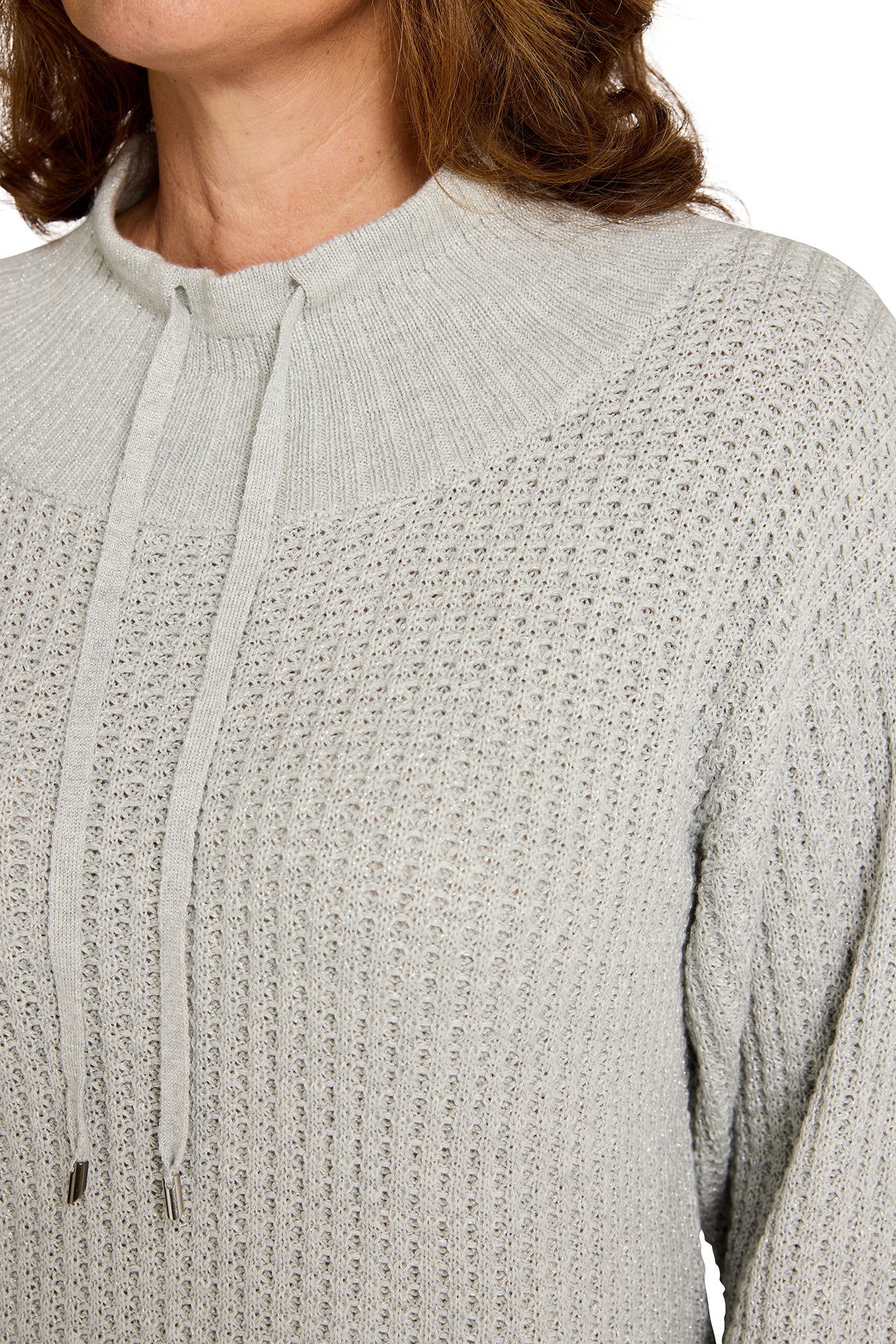 Sparkle Mock Neck in Fog