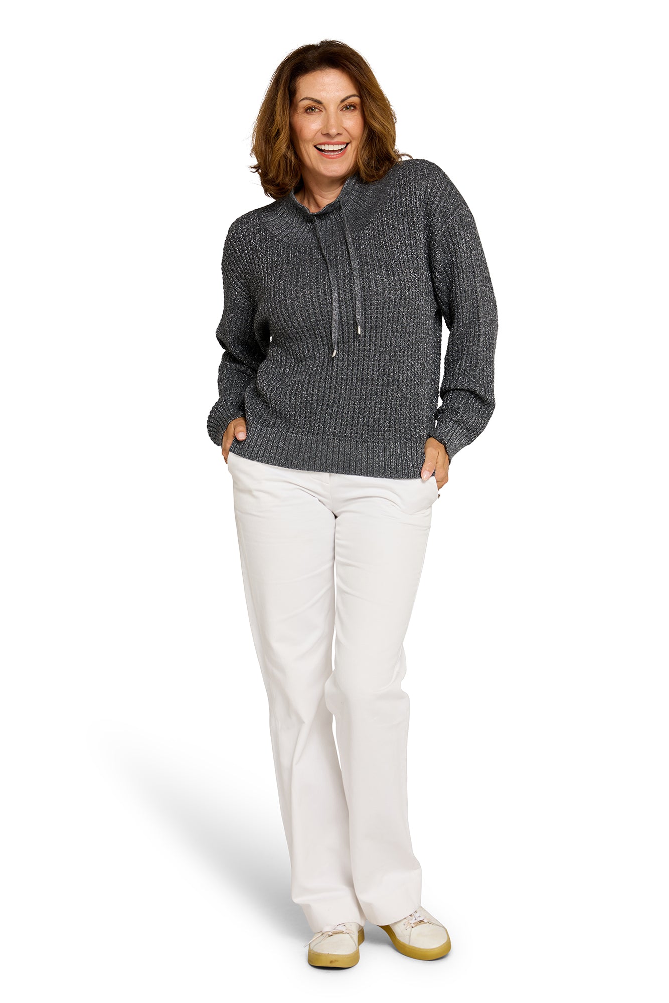 Sparkle Mock Neck in Pepper
