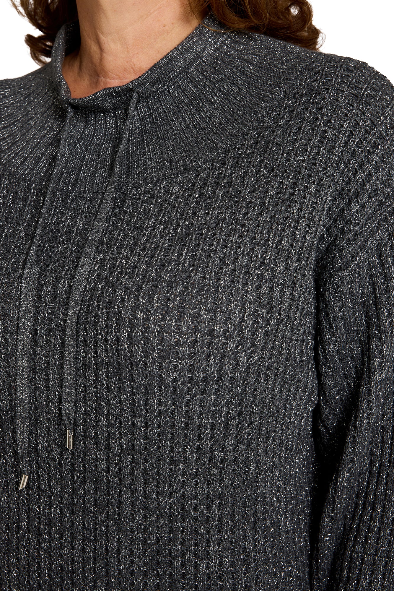Sparkle Mock Neck in Pepper