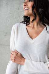 The Madison V Neck in White