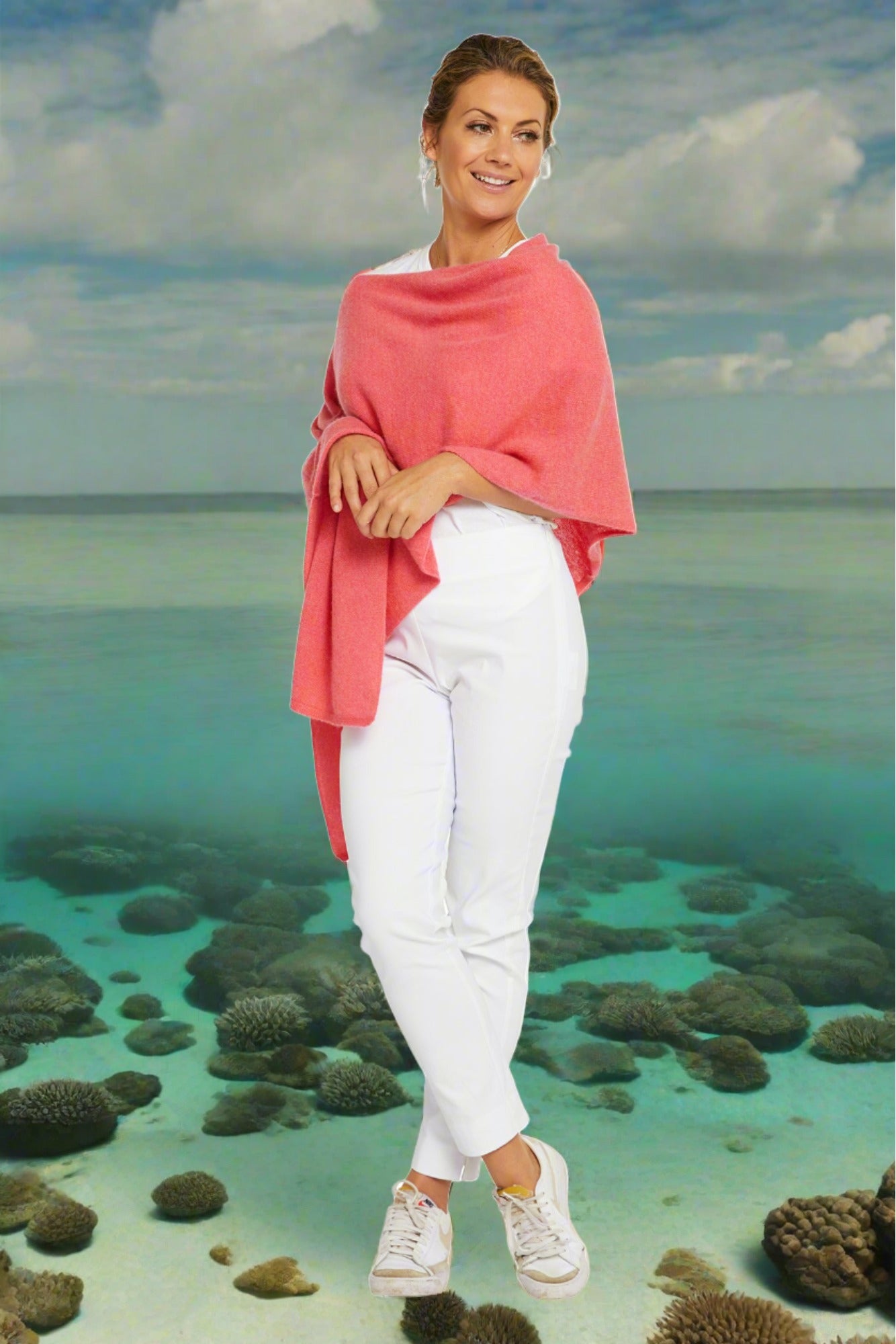 Coral Reef Cashmere Topper